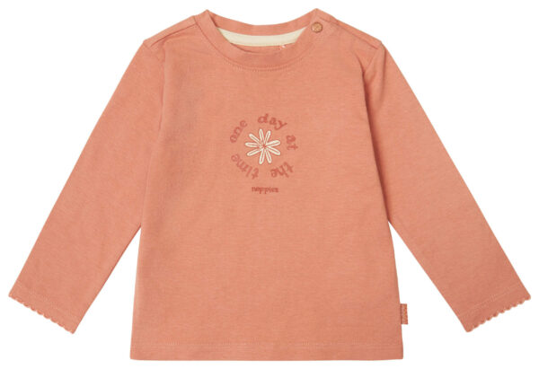 Noppies baby longsleeve Villeneuve met printopdruk rozezand